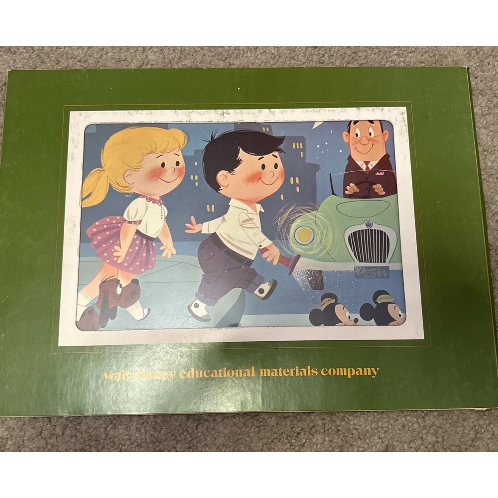1960's Disney Educational Print Posters 101 Set Pedestrian Safety Vinyl Folder